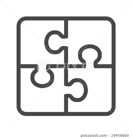 Puzzle Thin Line Vector Icon 29456660