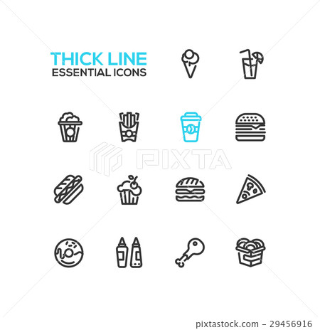 Fast Food Cafe Menu Icons Set Fast Food Cafe Menu Icons Set 29456916