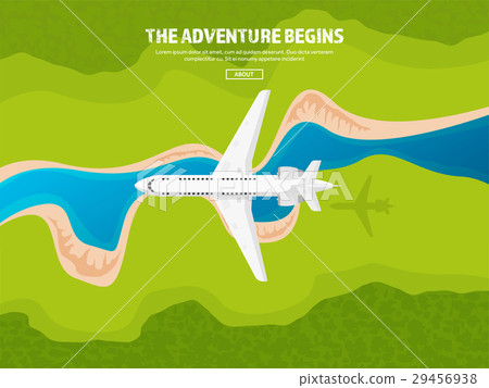 Vector illustration. Travel and tourism. Airplane 29456938