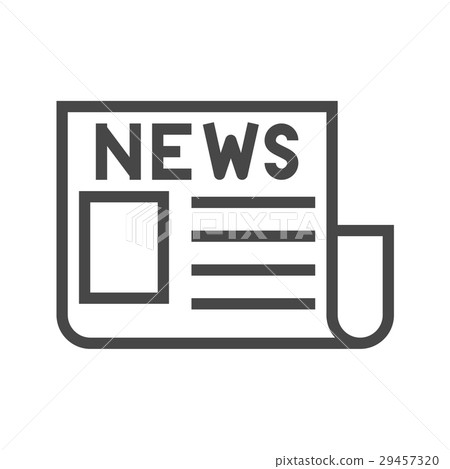 Newspaper Thin Line Vector Icon - Stock Illustration [29457320] - PIXTA