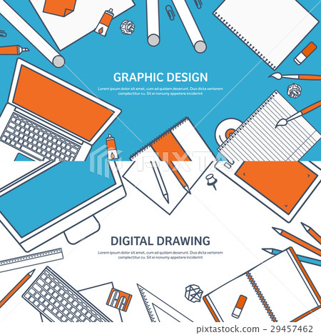 Vector illustration. Study and education. Lined Vector illustration. Study and education. Lined 29457462