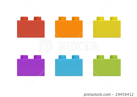 3d rendering of six multicolored toy blocks 29458412