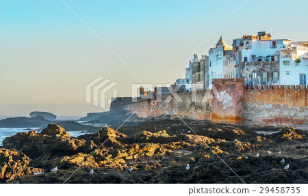 View on Essaouira city, ancient port. Old fortress 29458735