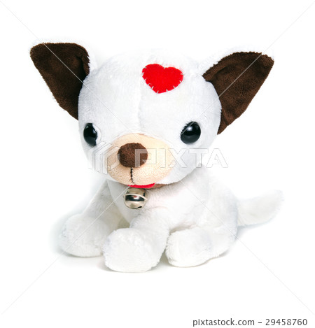 White puppy (dog) doll isolated on white 29458760