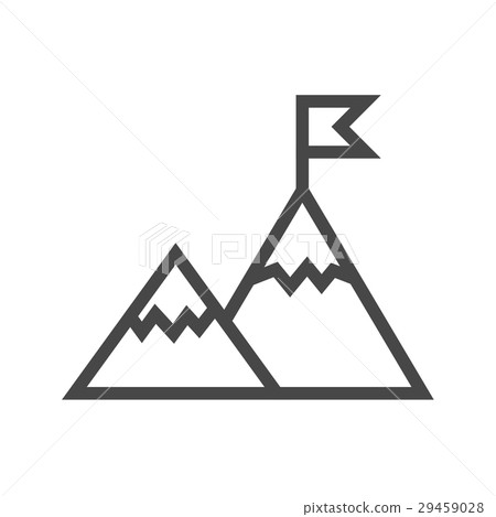 Mountains Thin Line Vector Icon Mountains Thin Line Vector Icon 29459028