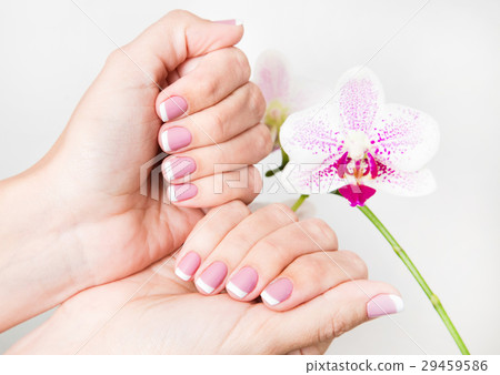 Closeup of female hands and fingers manicured 29459586