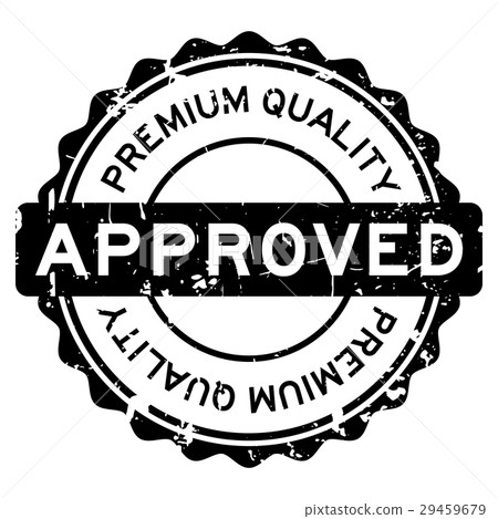 Grunge black premium quality approved rubber stamp Grunge black premium quality approved rubber stamp 29459679