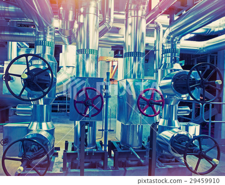 Industrial zone, Steel pipelines and valves Industrial zone, Steel pipelines and valves 29459910
