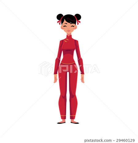 Chinese woman in national costume, red tunic and 29460129