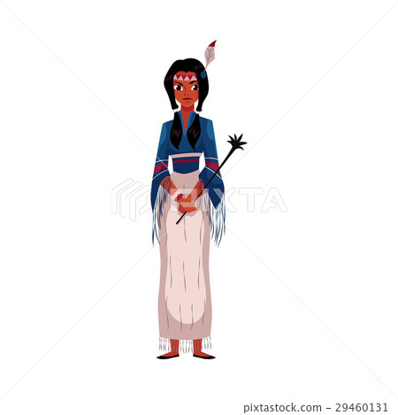 Native American Indian woman in national fringed Native American Indian woman in national fringed 29460131