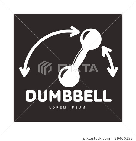 Graphic logo template with iron dumbbell and Graphic logo template with iron dumbbell and 29460153