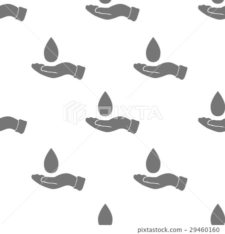 seamless pattern with water drop and hand - Stock Illustration ...