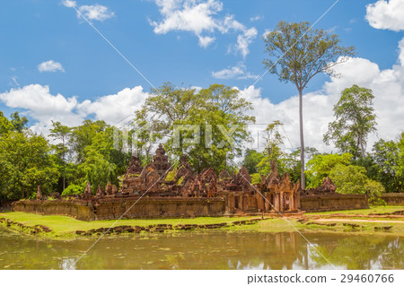 Ruins of small beautiful Banteay Srei Temple. 29460766