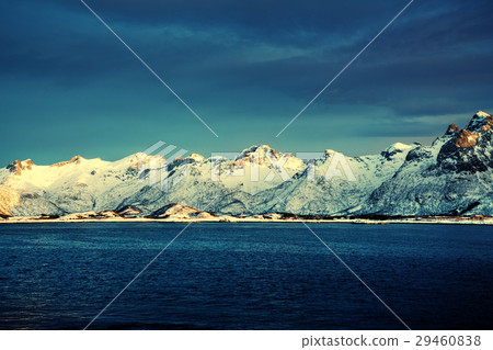 spring sunset, Lofoten islands, Norway spring sunset, Lofoten islands, Norway 29460838