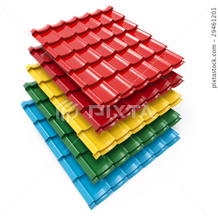 Color metal roof tile stack 29461201