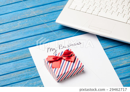 photo of paper My business, laptop and cute gift photo of paper My business, laptop and cute gift 29462717