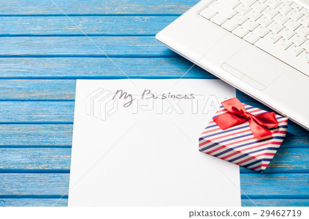 photo of paper My business, laptop and cute gift photo of paper My business, laptop and cute gift 29462719
