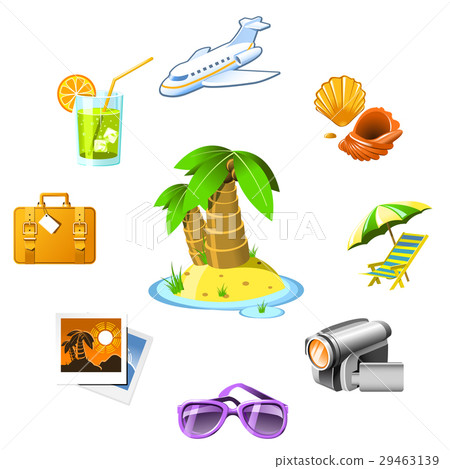 Travel and vacation resort icons 29463139