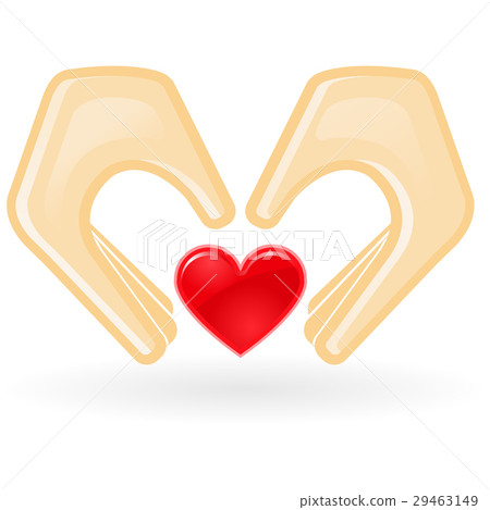 Charity and custody concept - hands with heart Charity and custody concept - hands with heart 29463149