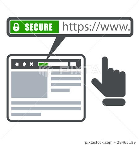 Secure online payment icon - green bar with ssl  29463189