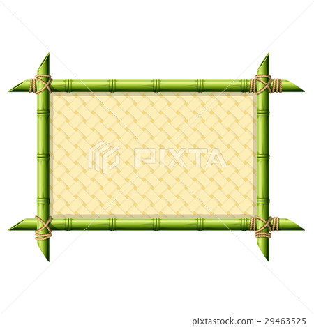 Bamboo frame with wicker pattern isolated on white 29463525