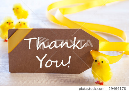 Easter Label, Chicks, Text Thank You 29464178