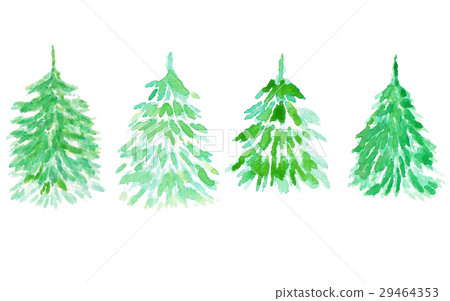 手畫水彩例證杉樹 29464353