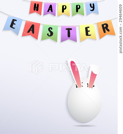 Funny easter greeting card rabbit ears in the egg Funny easter greeting card rabbit ears in the egg 29464609