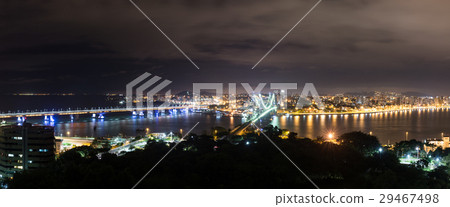 The Hercilio Luz Bridge at night, Florianopolis. 29467498