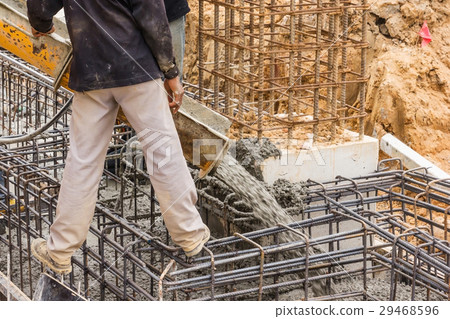 Concrete pouring during concreting floors Concrete pouring during concreting floors 29468596