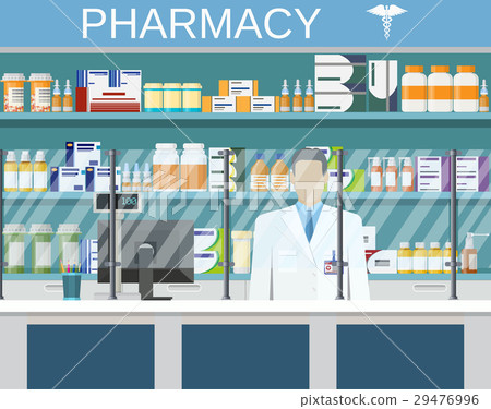 Modern interior pharmacy or drugstore Modern interior pharmacy or drugstore 29476996