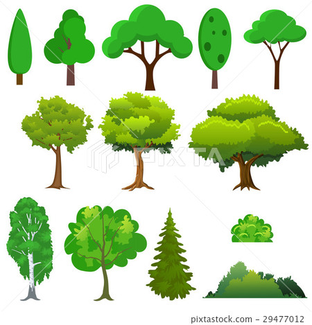 Illustration of a set different trees Illustration of a set different trees 29477012