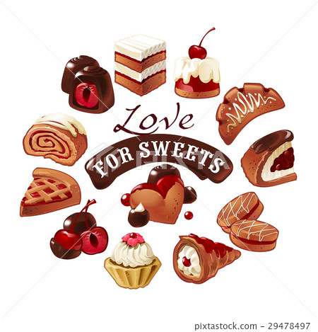 Set of vector icons sweets Set of vector icons sweets 29478497