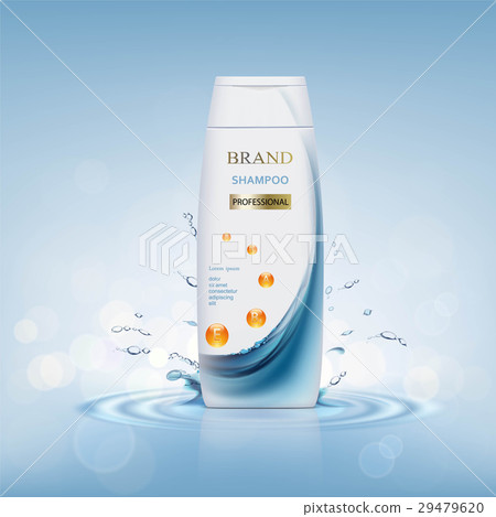 Plastic bottle with hair shampoo 29479620