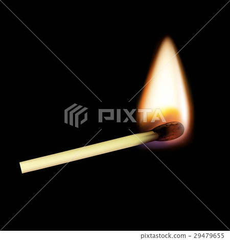 Wooden match on fire. Wooden match on fire. 29479655