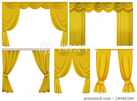 Yellow curtains on white background 29480166