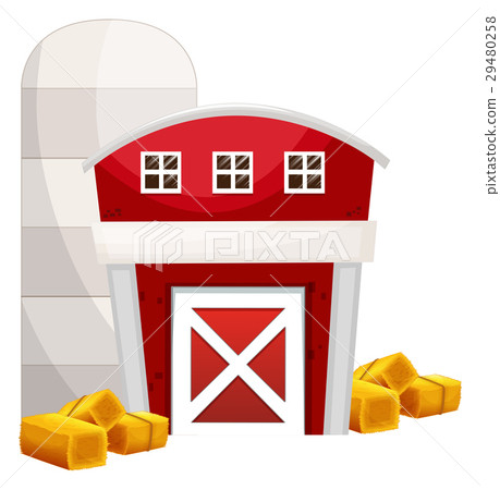 White silo and red barn 29480258