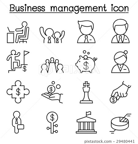 Business management icon set in thin line style 29480441