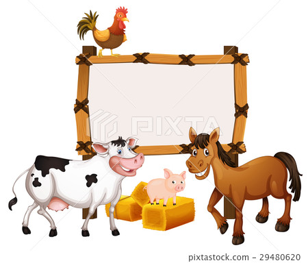 Frame template with animals in the farm 29480620