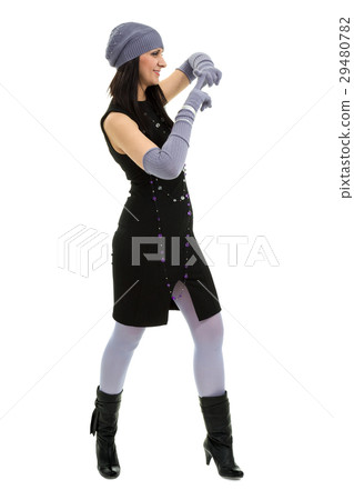 young woman wearing a winter cap 29480782