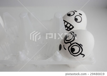 Eggs are funny with faces. Concept fear fear Eggs are funny with faces. Concept fear fear 29480819