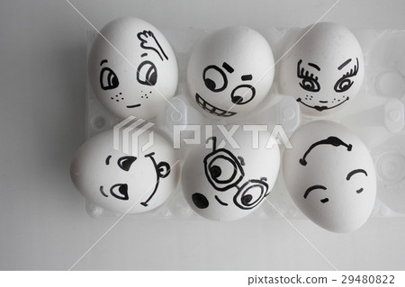Eggs funny with faces concept of a hostel friends Eggs funny with faces concept of a hostel friends 29480822