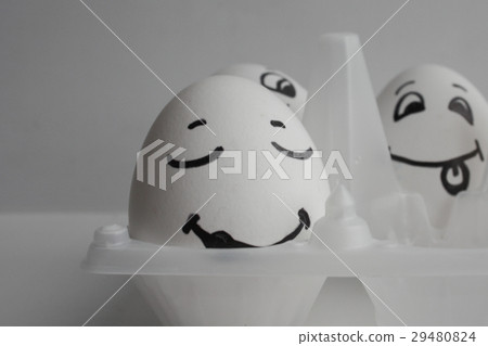 Eggs funny with faces Concept sleep among noise Eggs funny with faces Concept sleep among noise 29480824