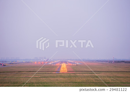 Airport runway at twilight background Airport runway at twilight background 29481122