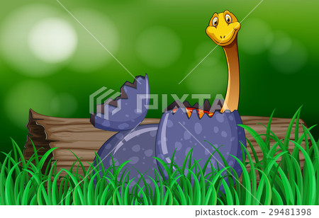 Dinosaur hatching egg in park Dinosaur hatching egg in park 29481398
