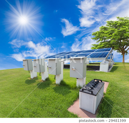 Solar energy system against sunny sky Solar energy system against sunny sky 29481399