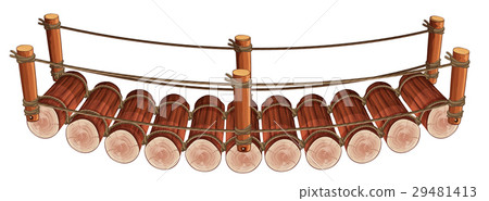 Wooden bridge design on white background 29481413