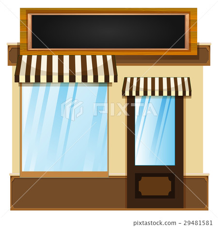 Shop design with glass window - Stock Illustration [29481581] - PIXTA