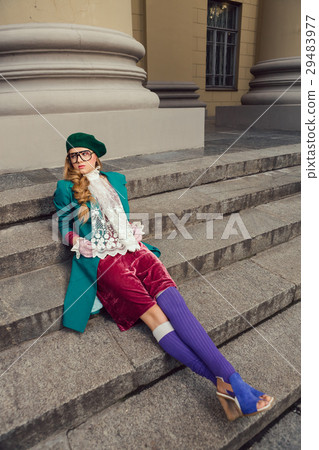 Fashion shot of college student girl at campus 29483977