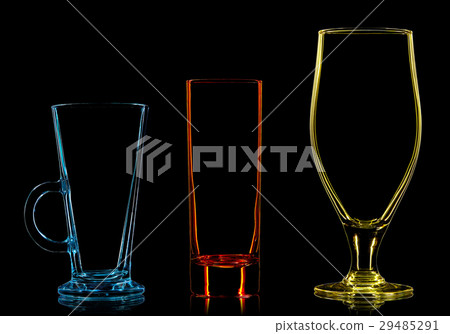 Silhouette of multicolor different glasses Silhouette of multicolor different glasses 29485291